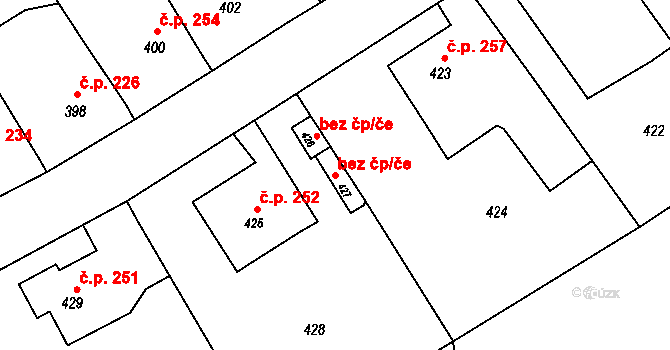 Velký Újezd 47364297 na parcele st. 427 v KÚ Velký Újezd, Katastrální mapa