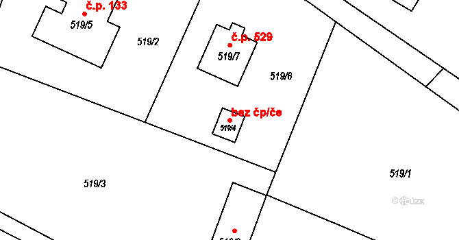 Hodslavice 48805297 na parcele st. 519/4 v KÚ Hodslavice, Katastrální mapa
