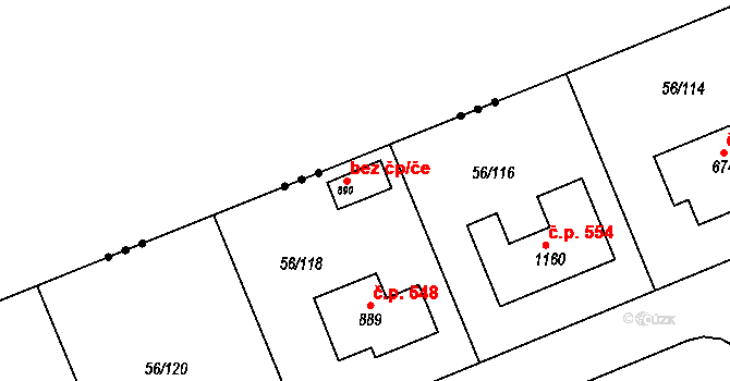 Hovorčovice 48811297 na parcele st. 890 v KÚ Hovorčovice, Katastrální mapa