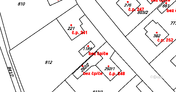 Ždírec nad Doubravou 52791297 na parcele st. 1184 v KÚ Ždírec nad Doubravou, Katastrální mapa