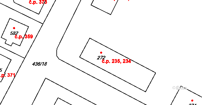 Opatovice nad Labem 234,235 na parcele st. 272 v KÚ Opatovice nad Labem, Katastrální mapa