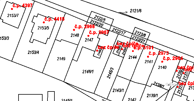 Chomutov 90682297 na parcele st. 2146/2 v KÚ Chomutov II, Katastrální mapa