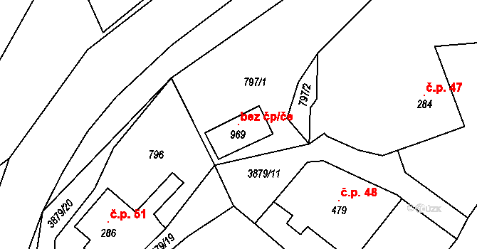 Opatov 98175297 na parcele st. 969 v KÚ Opatov v Čechách, Katastrální mapa