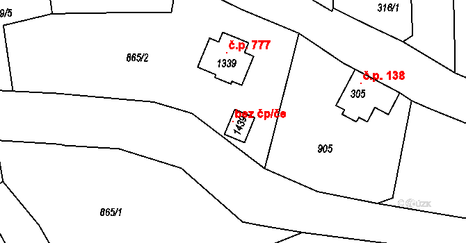 Benešov nad Ploučnicí 107138298 na parcele st. 1439 v KÚ Benešov nad Ploučnicí, Katastrální mapa