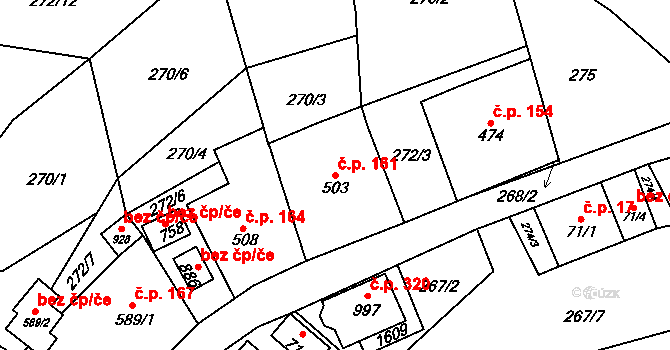 Děčín X-Bělá 161, Děčín na parcele st. 503 v KÚ Bělá u Děčína, Katastrální mapa