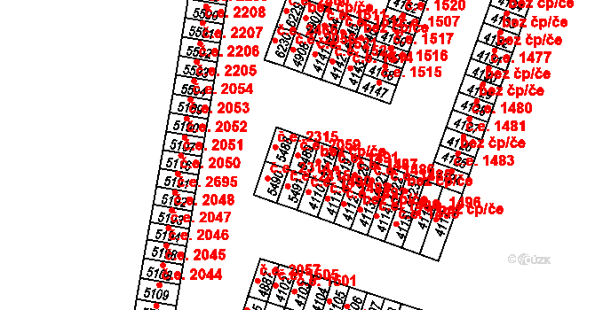 Cheb 2059 na parcele st. 5489 v KÚ Cheb, Katastrální mapa