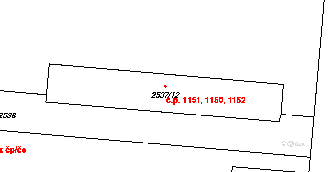 České Budějovice 7 1150,1151,1152, České Budějovice na parcele st. 2537/12 v KÚ České Budějovice 7, Katastrální mapa