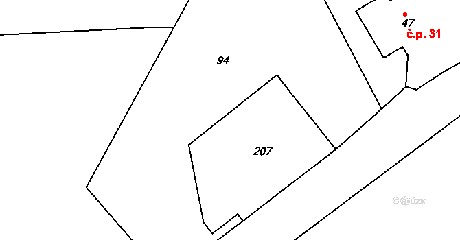 Zádolí 10, Trnov na parcele st. 19 v KÚ Zádolí u Trnova, Katastrální mapa