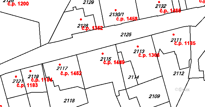 Varnsdorf 1449 na parcele st. 2115 v KÚ Varnsdorf, Katastrální mapa