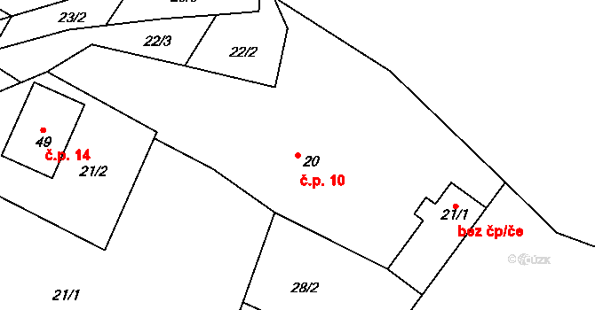 Vrtěžíř 10, Štěpánov nad Svratkou na parcele st. 20 v KÚ Vrtěžíř, Katastrální mapa