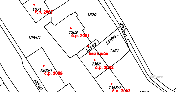 Chomutov 39093298 na parcele st. 1364/2 v KÚ Chomutov II, Katastrální mapa