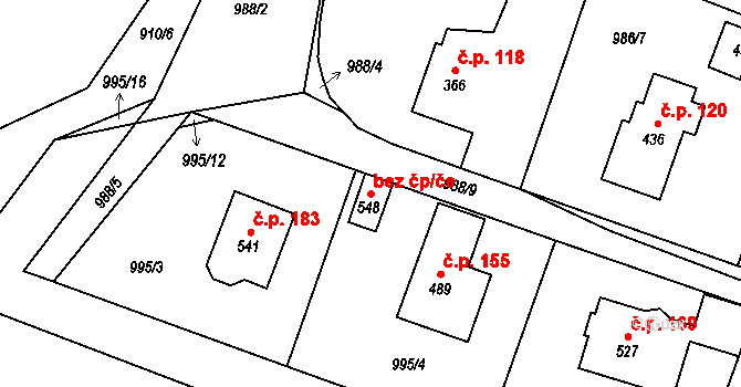 Týnec nad Sázavou 39359298 na parcele st. 548 v KÚ Pecerady, Katastrální mapa