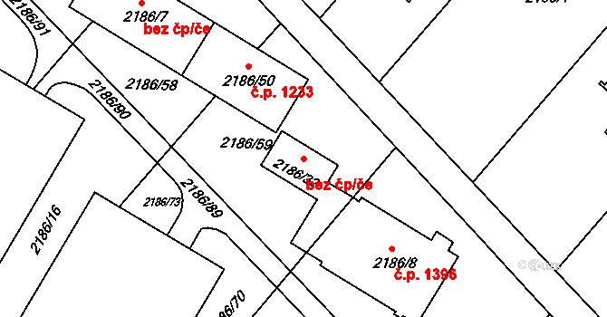 Brno 39498298 na parcele st. 2186/32 v KÚ Slatina, Katastrální mapa