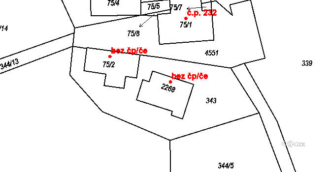 Morávka 42257298 na parcele st. 2268 v KÚ Morávka, Katastrální mapa