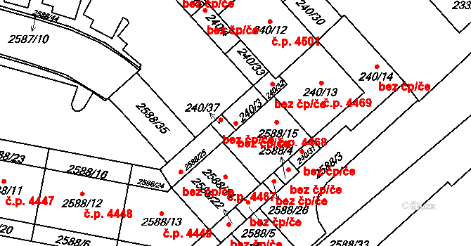 Chomutov 45295298 na parcele st. 240/3 v KÚ Chomutov I, Katastrální mapa