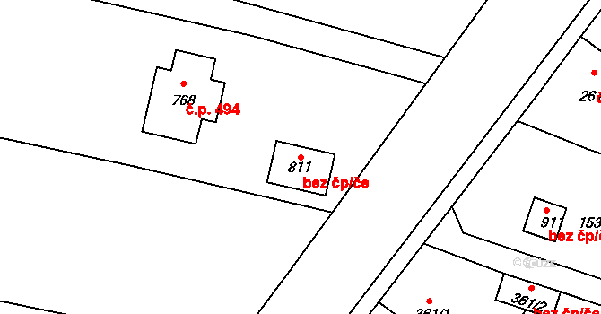 Bystřice 48663298 na parcele st. 811 v KÚ Bystřice u Benešova, Katastrální mapa