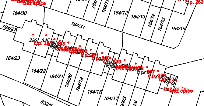 Středokluky 279 na parcele st. 321 v KÚ Středokluky, Katastrální mapa