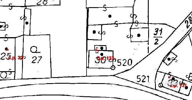 Dolní Sekyřany 123, Heřmanova Huť na parcele st. 30/3 v KÚ Dolní Sekyřany, Katastrální mapa