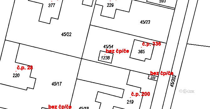 Hovorčovice 97078298 na parcele st. 1238 v KÚ Hovorčovice, Katastrální mapa