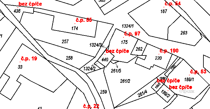 Ruda nad Moravou 104288299 na parcele st. 440 v KÚ Hrabenov, Katastrální mapa