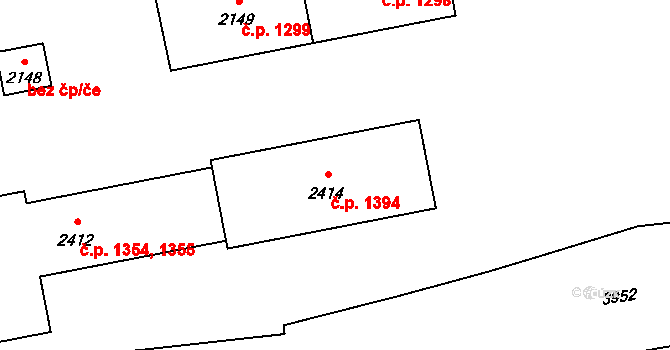 Lipník nad Bečvou I-Město 1394, Lipník nad Bečvou na parcele st. 2414 v KÚ Lipník nad Bečvou, Katastrální mapa