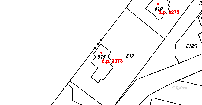 Vrkoslavice 3873, Jablonec nad Nisou na parcele st. 816 v KÚ Vrkoslavice, Katastrální mapa