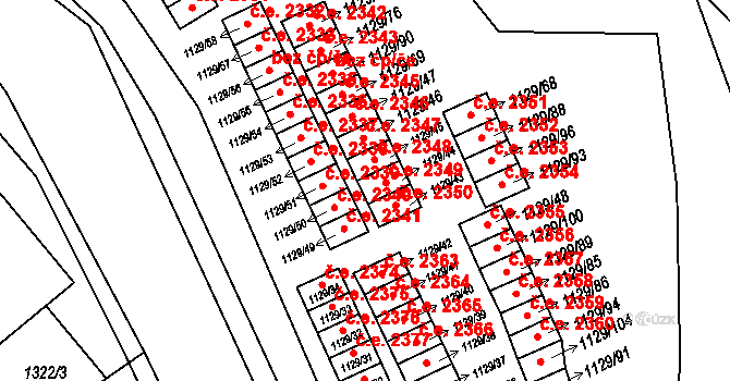 Jihlava 2349 na parcele st. 1129/44 v KÚ Jihlava, Katastrální mapa
