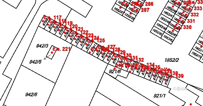 Hrušovany u Brna 128 na parcele st. 879/13 v KÚ Hrušovany u Brna, Katastrální mapa