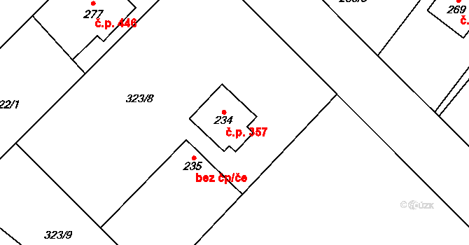 Horní Bludovice 357 na parcele st. 234 v KÚ Horní Bludovice, Katastrální mapa