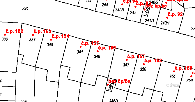 České Budějovice 5 156, České Budějovice na parcele st. 346 v KÚ České Budějovice 5, Katastrální mapa