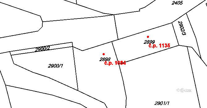 Rumburk 1 1084, Rumburk na parcele st. 2898 v KÚ Rumburk, Katastrální mapa