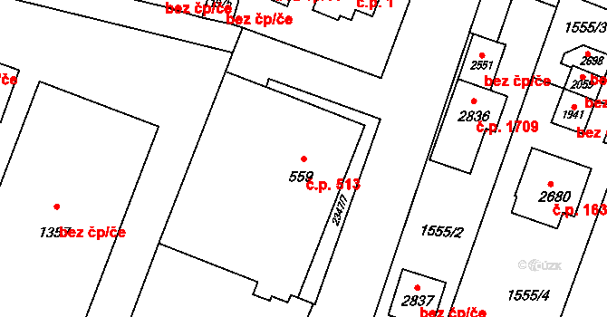 Kateřinky 513, Opava na parcele st. 559 v KÚ Kateřinky u Opavy, Katastrální mapa