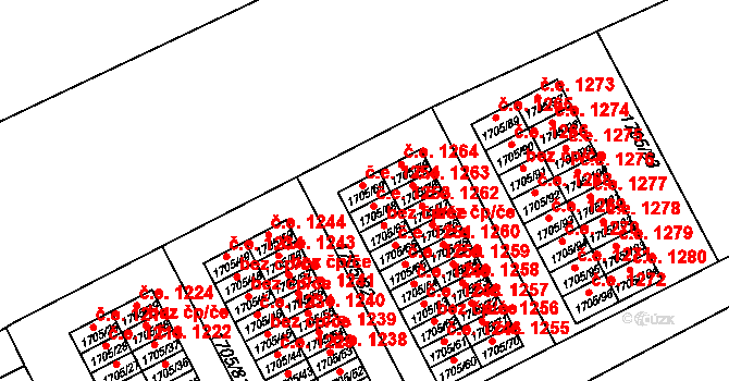 Kopřivnice 1254 na parcele st. 1705/69 v KÚ Kopřivnice, Katastrální mapa