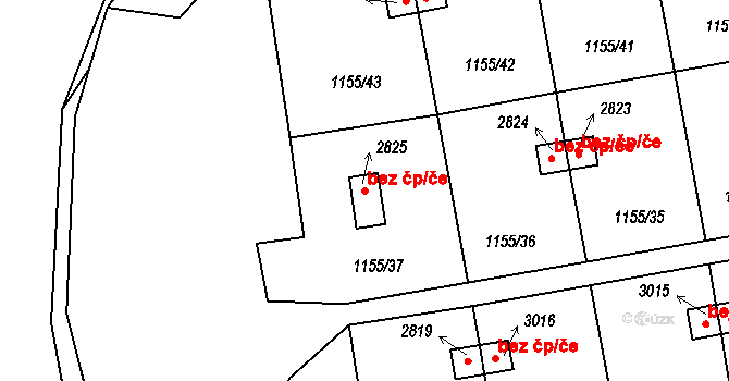 Český Krumlov 38407299 na parcele st. 2825 v KÚ Český Krumlov, Katastrální mapa