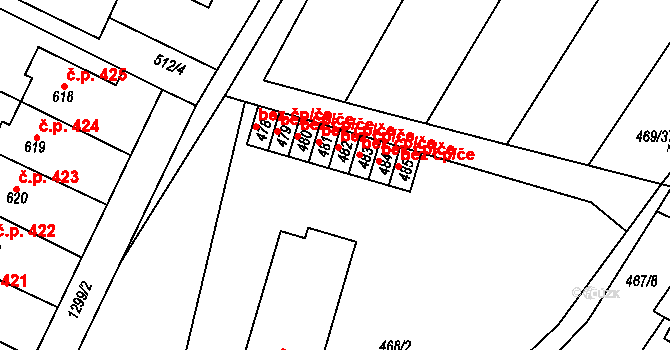 Železnice 39802299 na parcele st. 482 v KÚ Železnice, Katastrální mapa