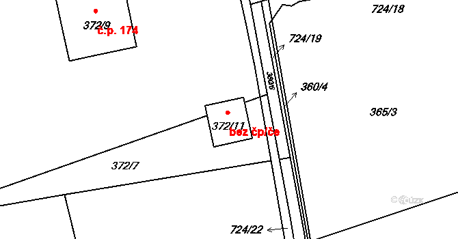 Havířov 42555299 na parcele st. 372/11 v KÚ Dolní Datyně, Katastrální mapa