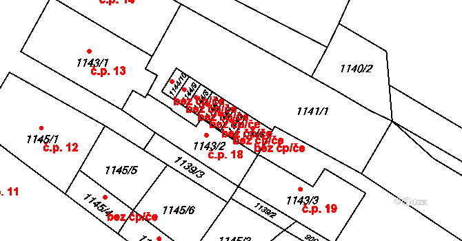 Moravský Beroun 43666299 na parcele st. 1144/5 v KÚ Moravský Beroun, Katastrální mapa