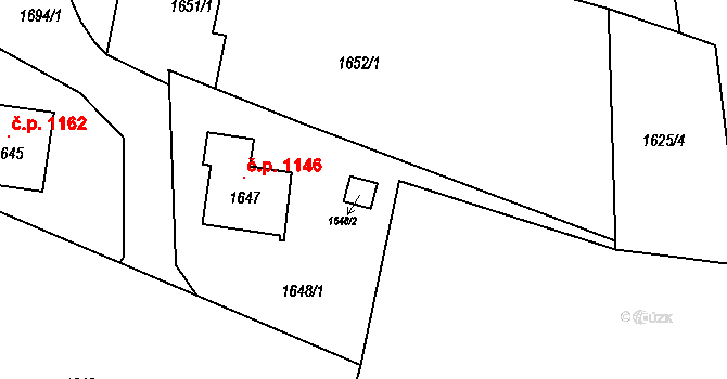 Orlová 43973299 na parcele st. 1648/2 v KÚ Horní Lutyně, Katastrální mapa