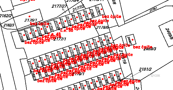 Černovice 45037299 na parcele st. 2177/12 v KÚ Černovice u Chomutova, Katastrální mapa