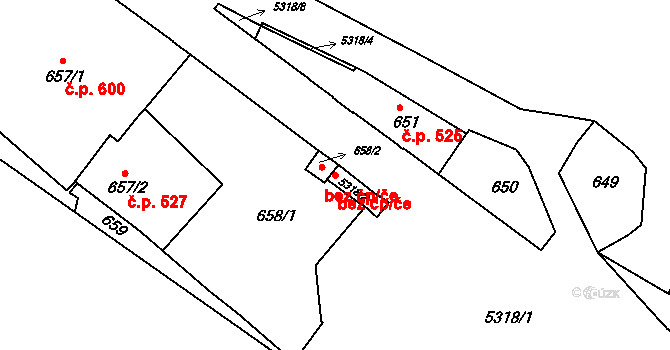 Znojmo 47543299 na parcele st. 5318/2 v KÚ Znojmo-město, Katastrální mapa