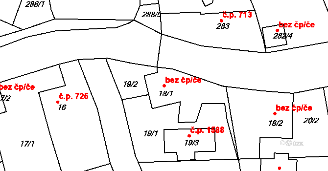 Mníšek pod Brdy 48104299 na parcele st. 18/1 v KÚ Stříbrná Lhota, Katastrální mapa