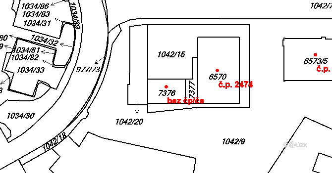 Cheb 48758299 na parcele st. 7376 v KÚ Cheb, Katastrální mapa