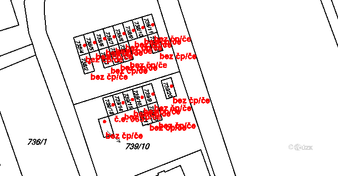 Brno 78474299 na parcele st. 739/20 v KÚ Veveří, Katastrální mapa