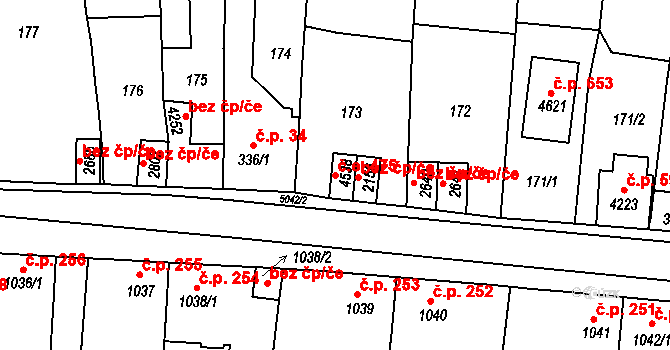 Bezděkovské Předměstí 475, Domažlice na parcele st. 4538 v KÚ Domažlice, Katastrální mapa