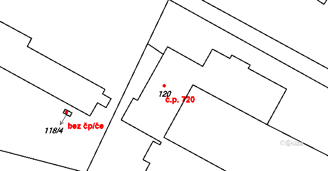 Morkovice 720, Morkovice-Slížany na parcele st. 120 v KÚ Morkovice, Katastrální mapa