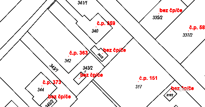 Petrovice u Karviné 118375300 na parcele st. 341/2 v KÚ Petrovice u Karviné, Katastrální mapa