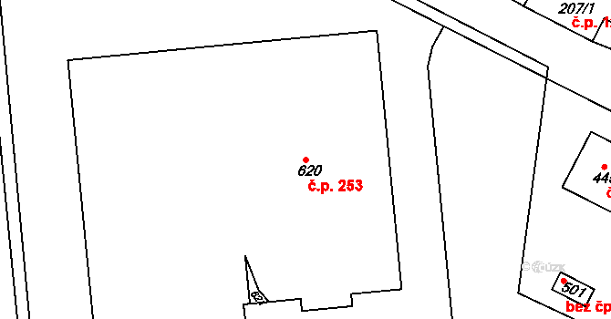 Ohrazenice 253 na parcele st. 620 v KÚ Ohrazenice u Turnova, Katastrální mapa