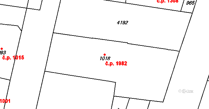 Vinohrady 1982, Praha na parcele st. 1018 v KÚ Vinohrady, Katastrální mapa