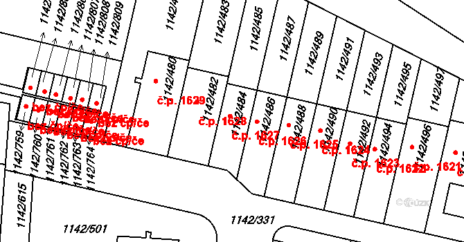 Řepy 1627, Praha na parcele st. 1142/484 v KÚ Řepy, Katastrální mapa
