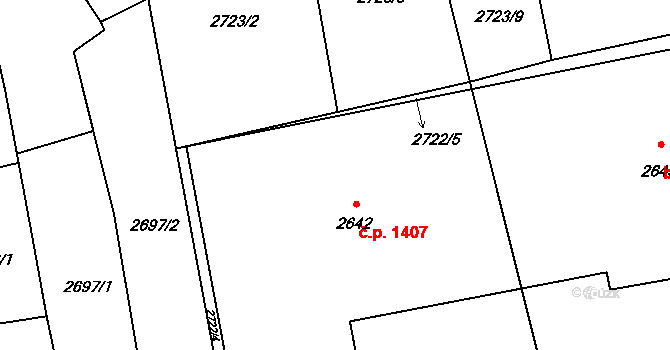 Lipník nad Bečvou I-Město 1407, Lipník nad Bečvou na parcele st. 2642 v KÚ Lipník nad Bečvou, Katastrální mapa